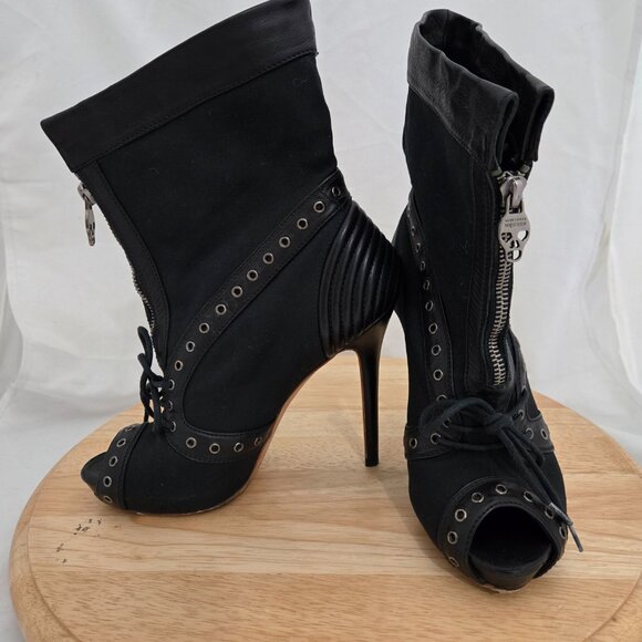 Alexander McQueen peep toe stiletto booties - Picture 9 of 16